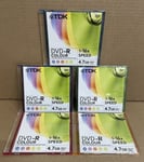 5 Genuine TDK DVD-R Colour Blank DVD Discs 16x 4.7GB Jewel Case