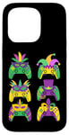 Coque pour iPhone 15 Pro Mardi Gras Manette de Jeu Vidéo Jester Chapeau Gamers Enfants