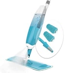 VOUNOT Spray Mop for Cleaning Floors, Microfibre Mop with 2 Washable Pades & 650ml Refillable Bottle, 360 Degree Spin Mop Suitable for Hardwood, Marble, Tile, Laminate, Blue