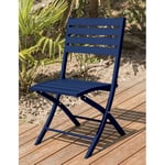 Chaise de jardin pliante - Aluminium - Bleu marine - MARIUS  