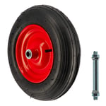 Roue de brouette gonflable avec axe 20mm - diamètre 380 mm - Charge max 195 kg -