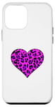 iPhone 12 mini Pink Purple & Black Leopard Print Heart Case