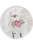 Tin Sign Be The Queen Lovely Llama I Decorative Tin Plate White 28x28cm