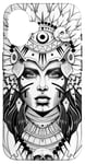 iPhone 16 Aztec Warrior Queen Blackwork Tattoo Flash Case