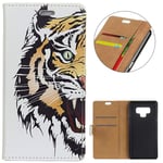 KM-WEN® Case for Samsung Galaxy Note 9 (6.4 Inch) Book Style Tiger Pattern Magnetic Closure PU Leather Wallet Case Flip Cover Case Bag with Stand Protective Cover Color-3