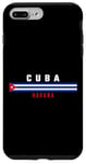 Coque pour iPhone 7 Plus/8 Plus Drapeau cubain avec texte CUBA- HAVANA en majuscules