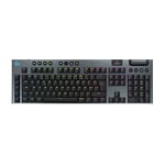 Logitech G G915 X Lightspeed Clavier de Jeu sans Fil à Profil Bas, Touches PBT à Double tir, Touches entièrement programmables, rétroéclairage RVB, GL Brown Linear, US INT'L QWERTY - Noir