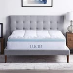 LUCID Surmatelas en Mousse à mémoire de Forme Mate et Gel de 4 Pouces – Trois décorations en Un – King Size