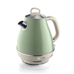 Ariete Vintage Retro Design Cordless Jug Kettle 1.7 Litre S/Steel Green AR6904