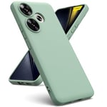 Oududianzi - Coque Compatible avec Xiaomi Poco F6 5G, [Coque Silicone Liquide] [Intérieur Microfibre] Souple Étuis en Caoutchouc Housse Antichoc Protection Bumper Coque Poco F6 5G - Matcha