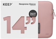 KEEP 14" Neoprene/textile suojatasku kannettavalle (Rose Elegance)