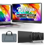 KEFEYA Portable Monitor for Laptop, 14” Laptop Screen FHD 1080P IPS 300nit Dual Screen, Works with Mac Windows Android Chrome Linux, Built-in Speakers