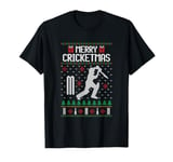 Merry Cricketmas Ugly Christmas design for cricket game love T-Shirt