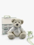 Babyblooms Personalised Berkeley Bear Soft Toy with Bear House Box, White