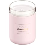 Humidificateur D'Air LED Bougie Ultrasonique Brume FraîChe Diffuseur D'Huiles Essentielles USB Aroma Lampe Purificateur de Voiture Brumisateur (Rose)