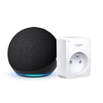 Echo Dot (5e génération) | Anthracite + Tapo Matter Prise Connectée, Fonctionne avec Alexa - Kit de démarrage Maison connectée