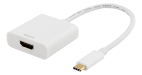 DELTACO USB-C - HDMI-sovitin, 4096x2160 30Hz, valkoinen