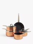 John Lewis Aluminium Non-Stick Pan Set, 5 Piece, Copper