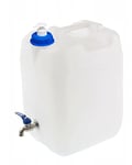 TRADIS Réservoir d'eau 20 l + distributeur de savon 150 ml avec robinet galvanisé - Bidon d'eau potable sans BPA - Bidon d'eau pour camping, camion, etc.