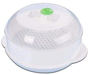 HUAQIGUO Steamer heater for microwave oven round plastic steamer single-layer white set of 2 (White)