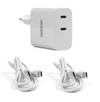 Pack Chargeur JETFON 45 W avec Double Sortie USB C + 2 câbles USB-C