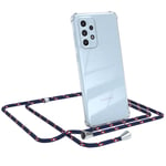 For Samsung Galaxy A33 5G Phone Case with Lanyard Chain Blue