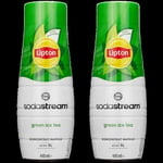 2x Lipton Ice Tea Grön Te SodaStream Sirap 440 ml