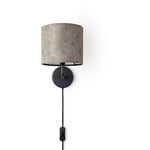 Paco Home - Lampe à Poser Table De Chevet Abat-Jour En Tissu Applique Salon Vintage Lampe murale - Noir, Design 9 (Ø18 cm)