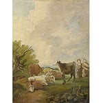 Artery8 After Gainsborough Figures Ands Cows Field Painting Unframed Wall Art Print Poster Home Decor Premium