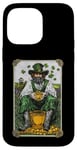 Coque pour iPhone 14 Pro Max Pot of Gold Carte de tarot Leprechaun irlandais