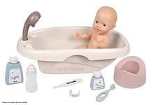 Smoby - Baby Nurse 220366 Doll Bath with Baby Bottle and Many Accessories, Doll Accessories for Dolls up to 42 cm, for Children from 3 Years