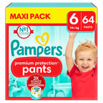 Pampers Protection Premium Pants, størrelse 6, 15 kg+, maxipakke (1x 64 bukser)