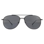 Salvatore Ferragamo Unisex Sunglasses SF201S 002 Matte Black Grey Metal - One Size