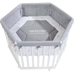 Roba Parc bébé hexagonal Rock Star Baby + tapis BLANC