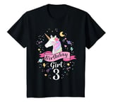 Youth 3 Year Old Girl Birthday Unicorn Shirt 3rd Birthday T-Shirt