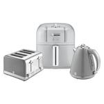 Swan Retro Triple Pack Grey - 1.5L Jug Kettle, 4 Slice Toaster & 6L Air Fryer