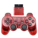 Pour Sony Ps2 Manette De Jeu Sans Fil Pour Console Play Station 2 Joystick Pour Ps2 Pour Sony Ps1 Couleur Transparente, Rouge Transparent - Chine