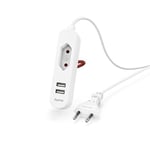 Hama Bloc Secteur USB avec câble de 1,9 m Long et Prise Euro, 2 USB-A, Blanc