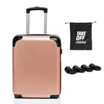 Take OFF Luggage 18 Inch Personal Item Removable Wheels Suitcase 2.0 Converts from Carry On Into Under The Seat Luggage and Fits Into Airline Personal Item Sizer, Rose Gold, 18 inch - 2.0, Hardside