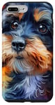 Coque pour iPhone 7 Plus/8 Plus Graphique aquarelle chiot caniche noir