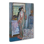 Frederick Carl Frieseke The Robe Classic Painting Canvas Wall Art Print Ready to Hang, Framed Picture for Living Room Bedroom Home Office Décor, 20x14 Inch (50x35 cm)