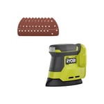 Pack RYOBI - Ponceuse triangulaire RPS18-0 - 18V One+ - sans batterie ni chargeur - Lot de 10 feuille abrasive SCS10A - Grain 60, 8