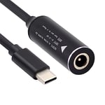 Cablecc Câble de charge d'entrée DC Jack vers USB-C Type-C pour téléphone portable PD 9 V 15 V 20 V 65 W 5,5 x 2,1 mm