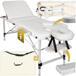 TecTake® Table de Massage Pliante Professionnelle 3 Zones Aluminium Cosmetique Lit de Massage Table Esthetique Tatouage Portable avec Repose Bras, Housse de Transport Incluse