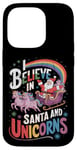 iPhone 14 Pro Christmas Unicorn Lover I Believe In Santa And Unicorns Case