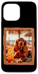 Coque pour iPhone 13 Pro Max Vibes de plage pour chien avec cocktail et détente