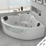 Baignoire balnéo Maeva S 26 je 140 x 140 x 62 cm (pieds ajustables en hauteur) Blanc