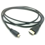 Micro-HDMI to HDMI Cable Gold Plated for Blackberry Z10, PlayBook & Google Nexus