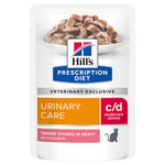 Ekonomipack: Hill's Prescription Diet Feline 48 x 85 g portionspåsar - 85 g c/d Urinary Stress Salmon i portionspåse