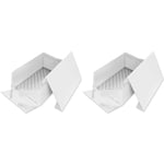 PME BCO894 Fond et Boîte à Gâteau Rectangulaires, Plastique, Blanc, 35 x 25 x 15.2 cm (Lot de 2)